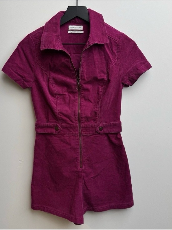 Urban Outfitters Pants - Urban Outfitters Plum Corduroy Short-Sleeve Romper
